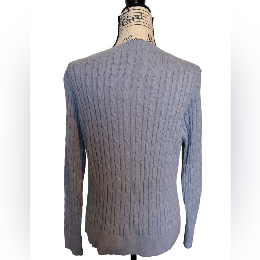 Abercrombie & Fitch Women’s Light Blue Cable Knit Sweater Size XL - Picture 2 of 7
